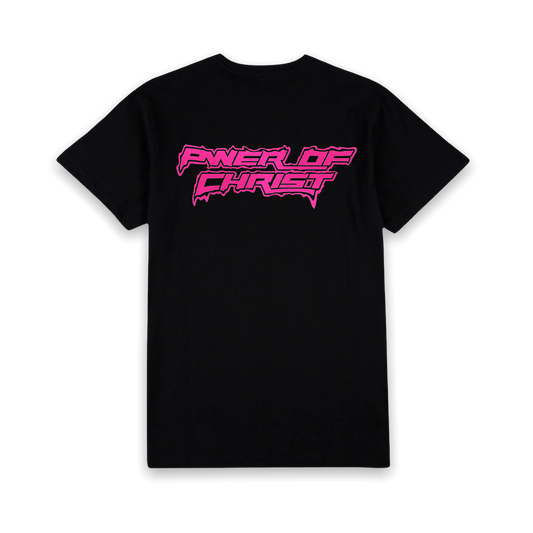 PWER OF CHRIST TEE - HOT PINK / REFLECTIVE